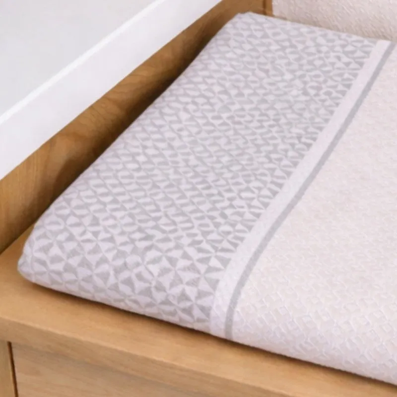 MosacStrip Cotton Hand & Bath Towel (Grey) - Set of Two media 5