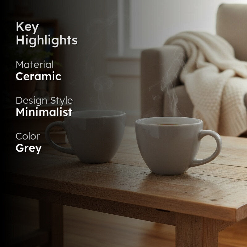 Cozy Ceramic Tea Cup (80 mL Each) - Set Of Two media 2