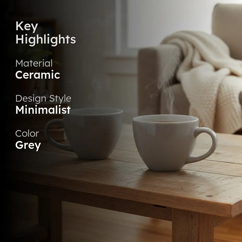 Cozy Ceramic Tea Cup (80 mL Each) - Set Of Two media 2