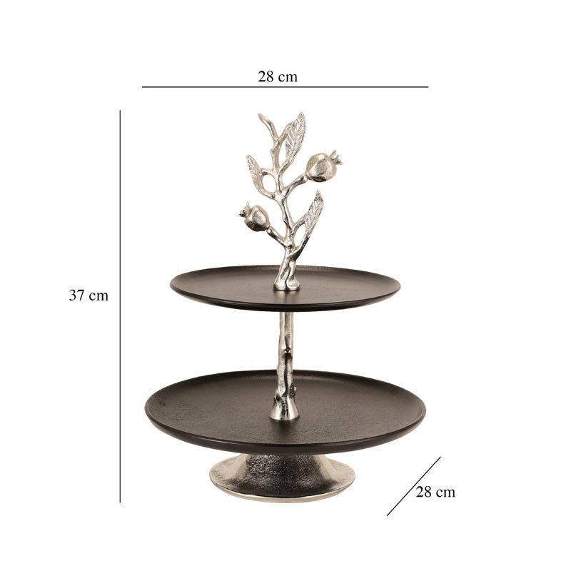 Pomegranate Elegance Cake Stand - Silver media 4