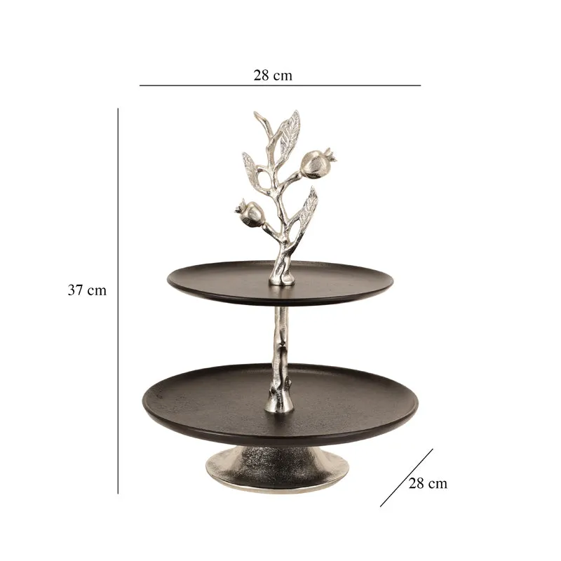 Pomegranate Elegance Cake Stand - Silver media 4