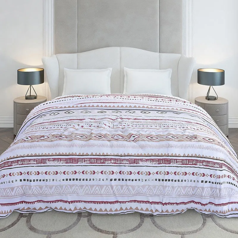 Monte Carlo Linear Geometric Polyester Duvet Covers (Brown) - 210 GSM media 3