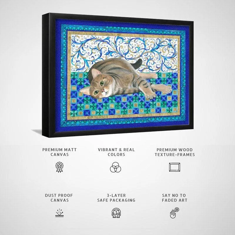 Feline Fantasy Canvas Wall Painting - Black Frame media 5