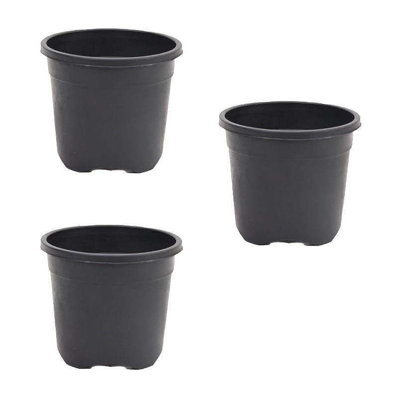 Ugaoo UV Treated Black Plastic Pot (20 CM) - Set Of Three media 4