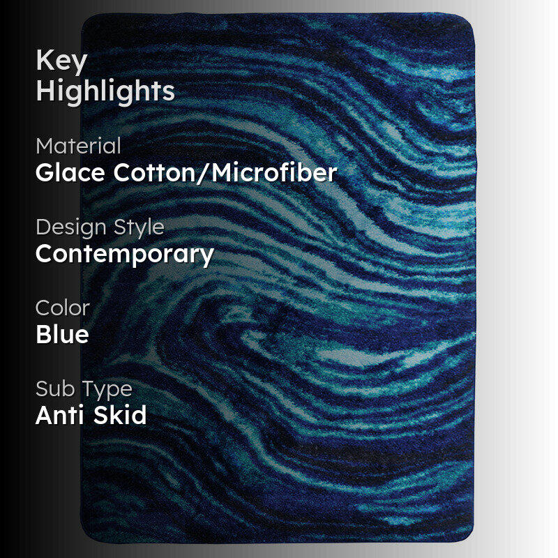 Alderman Abstract Micro Fiber Area Rug - Blue media 2