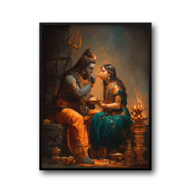Divine Couple Mahadev and Parvati Blissful Archival Paper Wall Art media 7