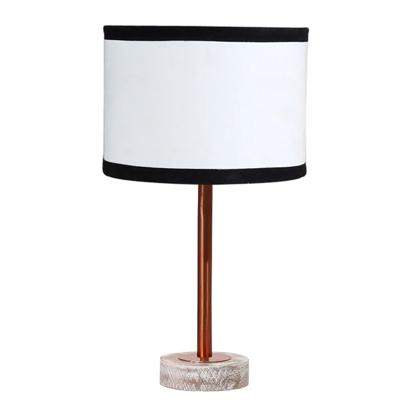 Cotin I Stripe Rodin Wooden Table Lamp - White,Copper media 4