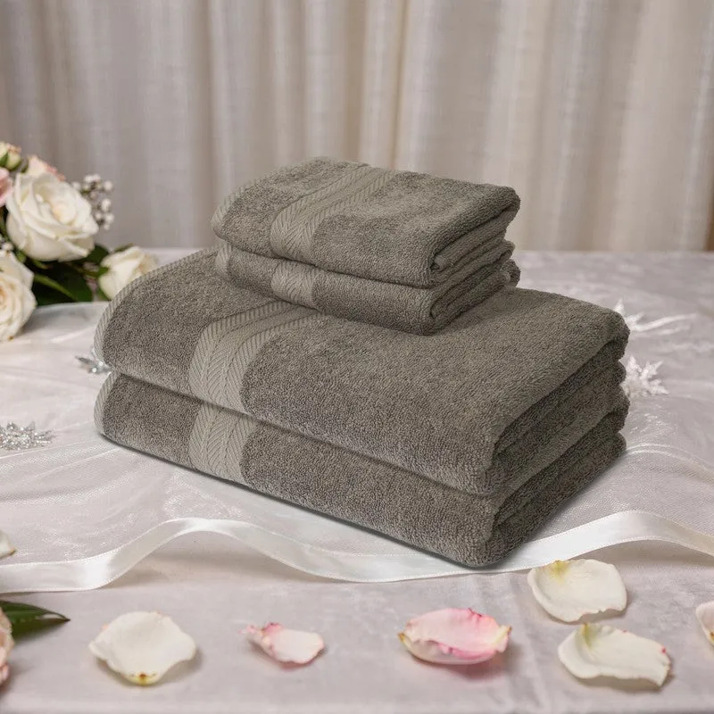 PlushAura Cotton Towel Sets (Brown) - Set of Four media 6