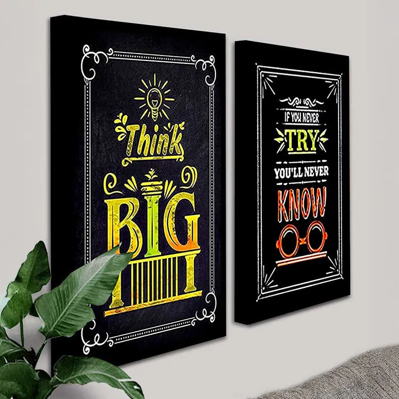 Think Big & Try Wall Art - Set Of Two media 4