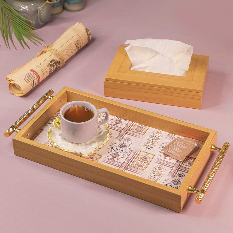 Aura Tray with Tissue Holder - Two Piece Set