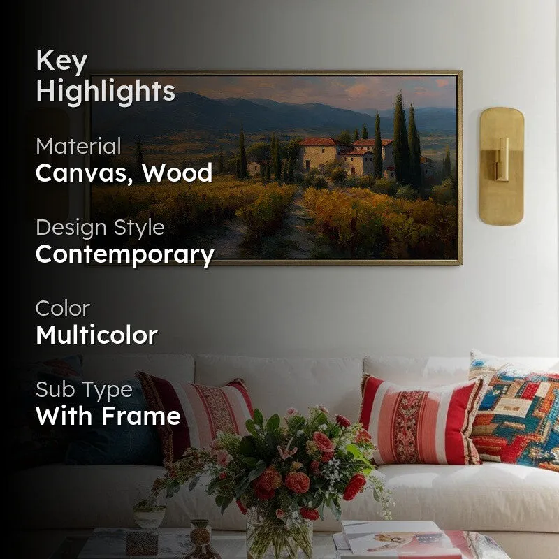 Tuscan Reverie Canvas Wall Painting With Frame media 2
