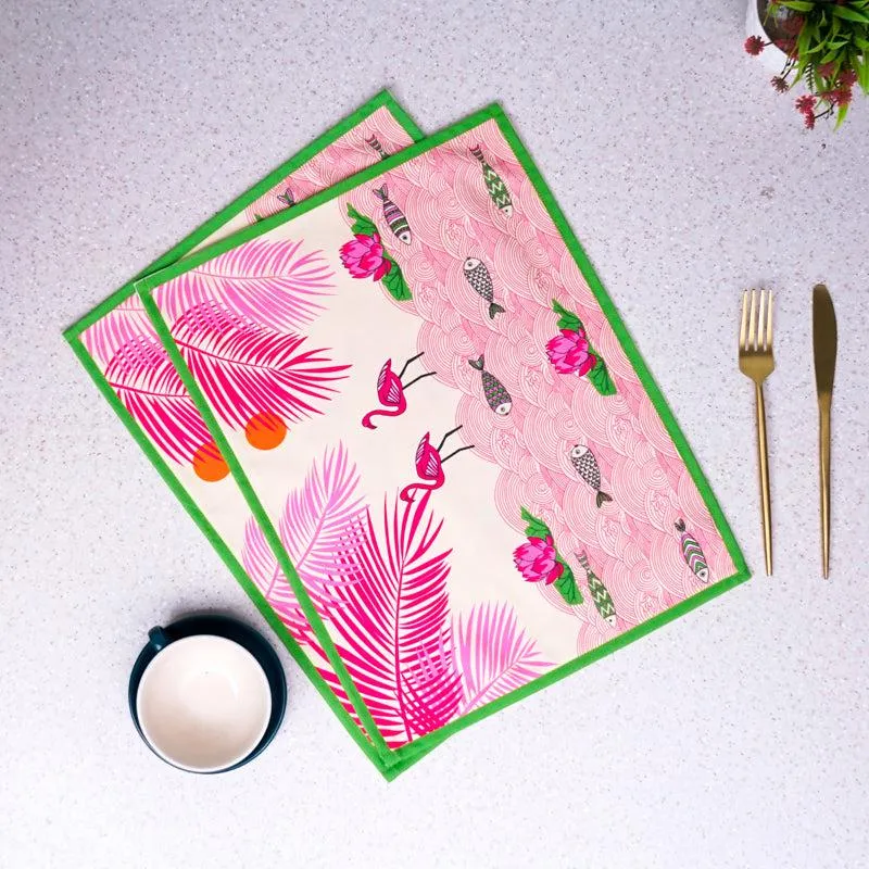 Pink Oasis Table Placemat - Set Of Two media 1