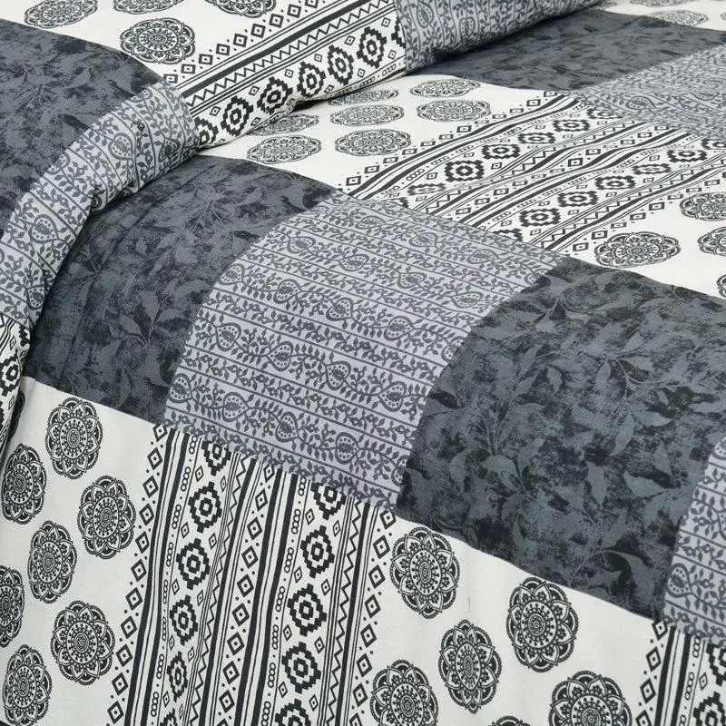 Lamora Ethnic Cotton Bedsheet (Blue,White) - 160 TC media 4