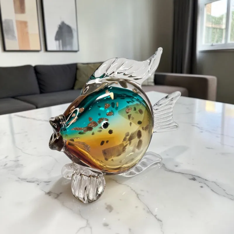 Coastal Charm Glass Showpiece - Yellow & Blue media 3
