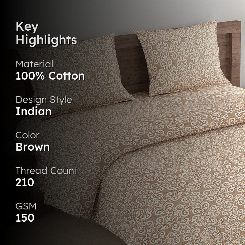 Swayam Daksha Ethnic Bedding Set - Brown media 2