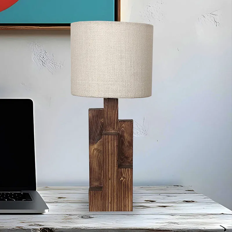 Jentique Jute Table Lamp - Brown,Beige media 3