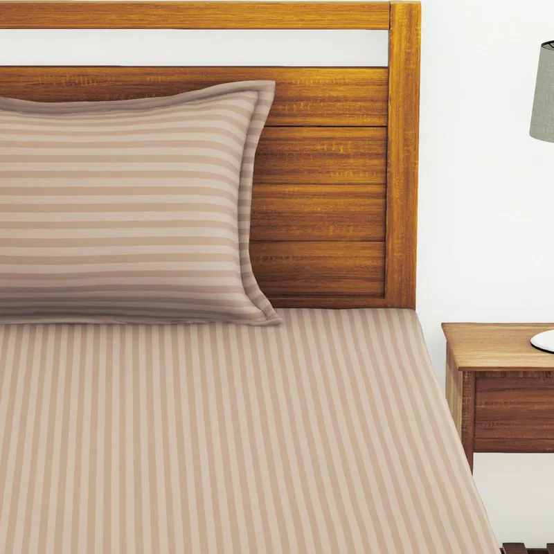 Hilton Cotton Bedsheet (Beige) - 210 TC media 4