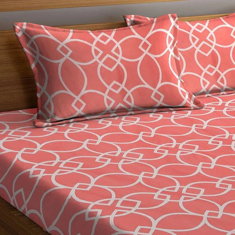 Peach Ethel Fitted Bedsheet - 150 GSM media 4