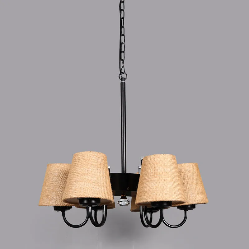 Viya Conical Jute Shade Ceiling Lamp - Beige media 3