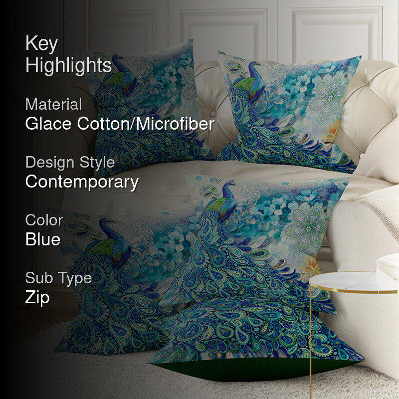 Chitrapaksha Printed Cushion Cover Set - Set Of Five media 2