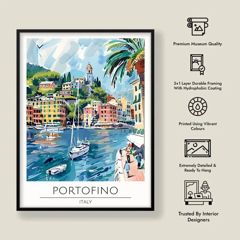 Vintage Portofino Framed Canvas Wall Painting media 8