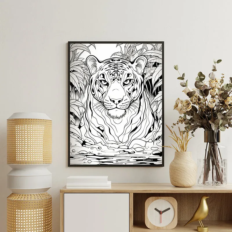 Tiger Sketch Canvas Wall Art media 3