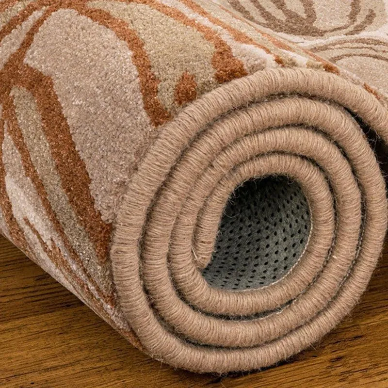 Elendil Hand Tufted Floral Wool & Nylon Carpet - Beige & Brown media 7