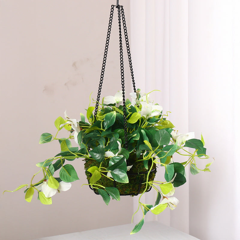Peternia Artificial Hanging Bougainvillaea - White media 4