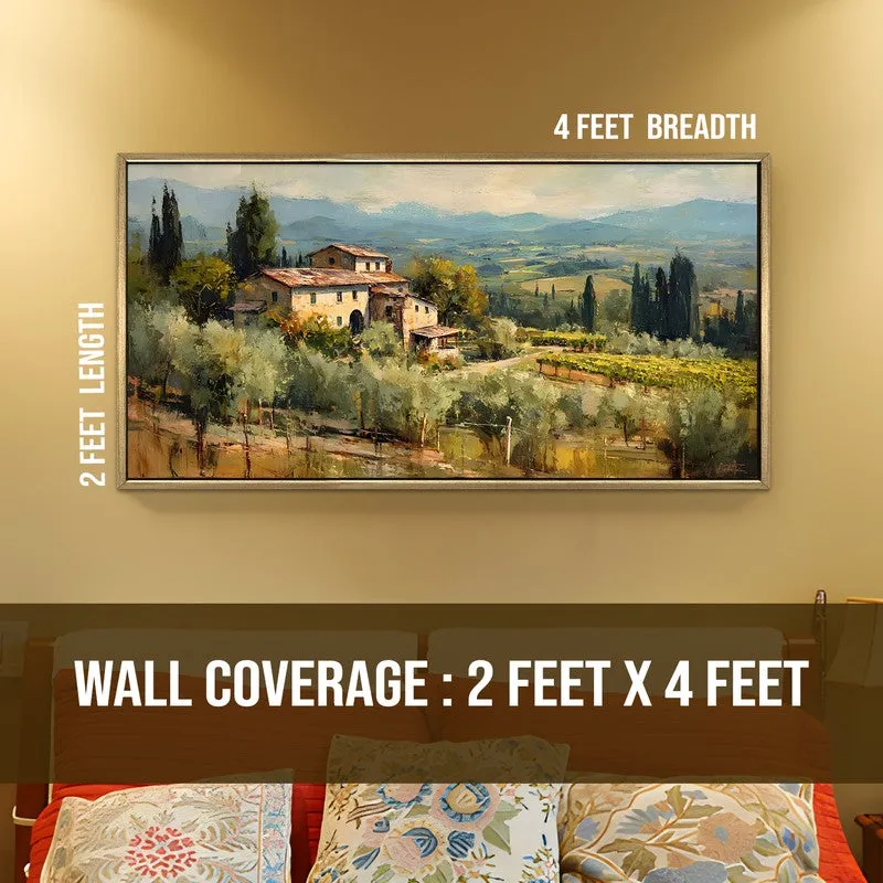 Hillside Estate Canvas Wall Painting With Frame media 8