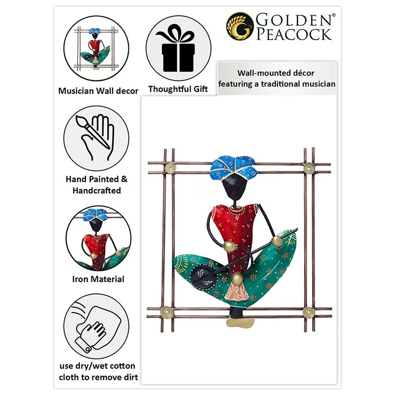 Folk Musician Iron Wall Accent - Green,Red media 3