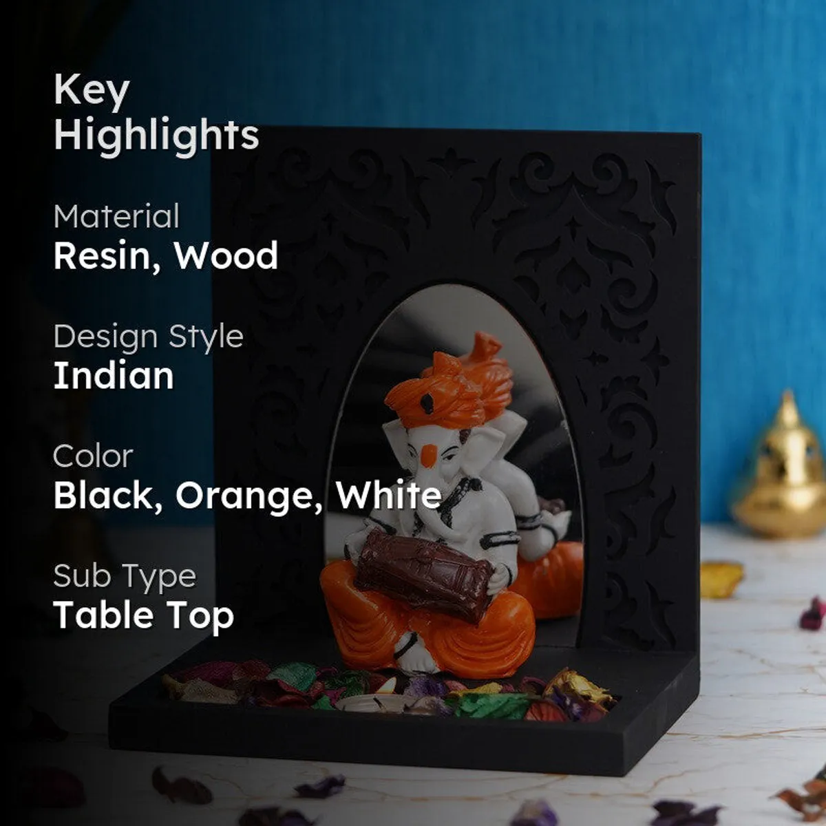 Musical Ganesha Tea Light Candle Holders - 2