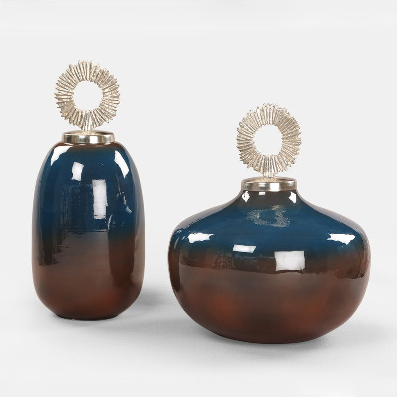 Bluehelix Metal Showpiece (Blue) - Set of Two media 3
