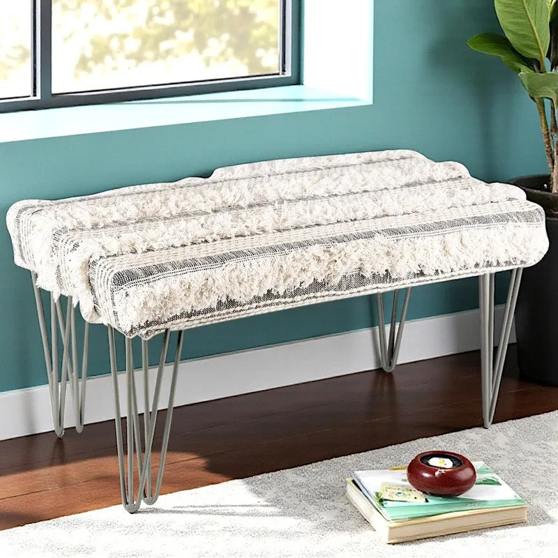 Exavo Sheesham Wooden Bench - Grey media 1