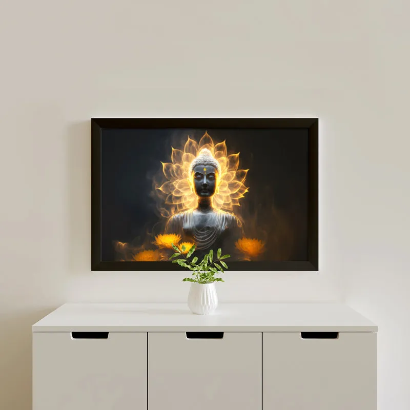 Enlightenment Halo Buddha Wall Painting media 1