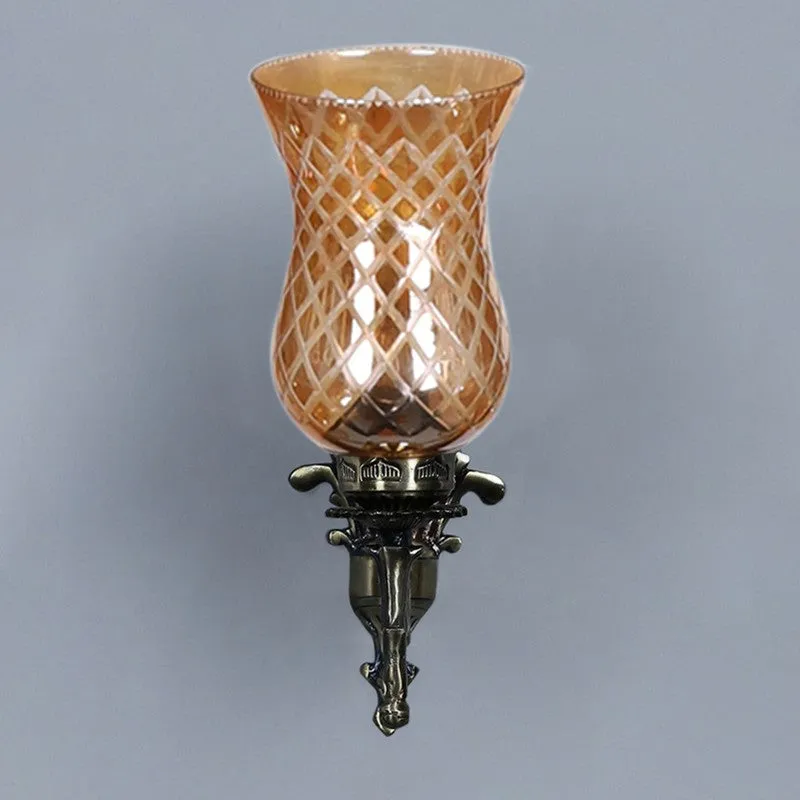 Honey Glow Gothic Amber Glass Wall Lamp media 6