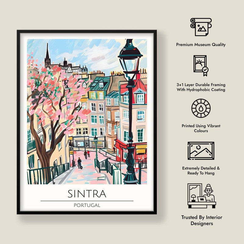 Vintage Sintra Framed Canvas Wall Painting media 8