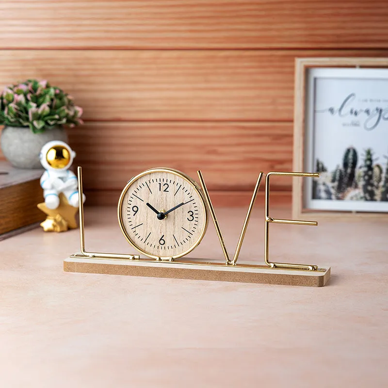Typo Love Table Clock - Gold media 1