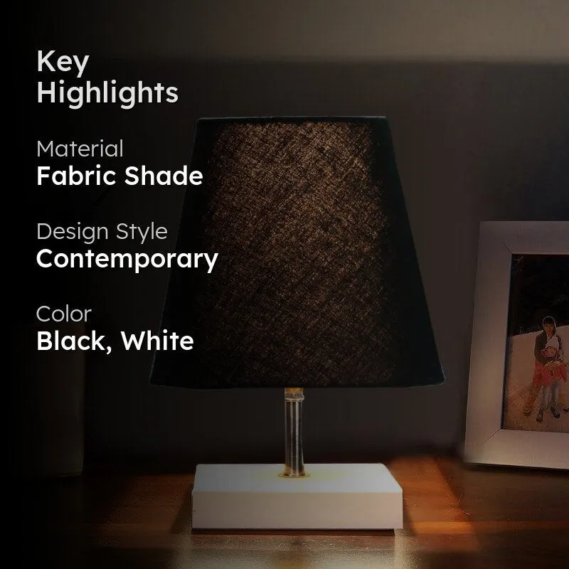 Alsa Fabric Table Lamp - Black,White media 2