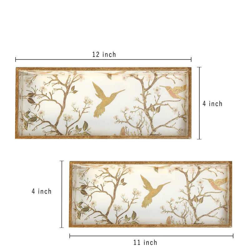 Aviary Luxe Enamel Coated Serving Tray (Rectangle) - Set Of Two media 8