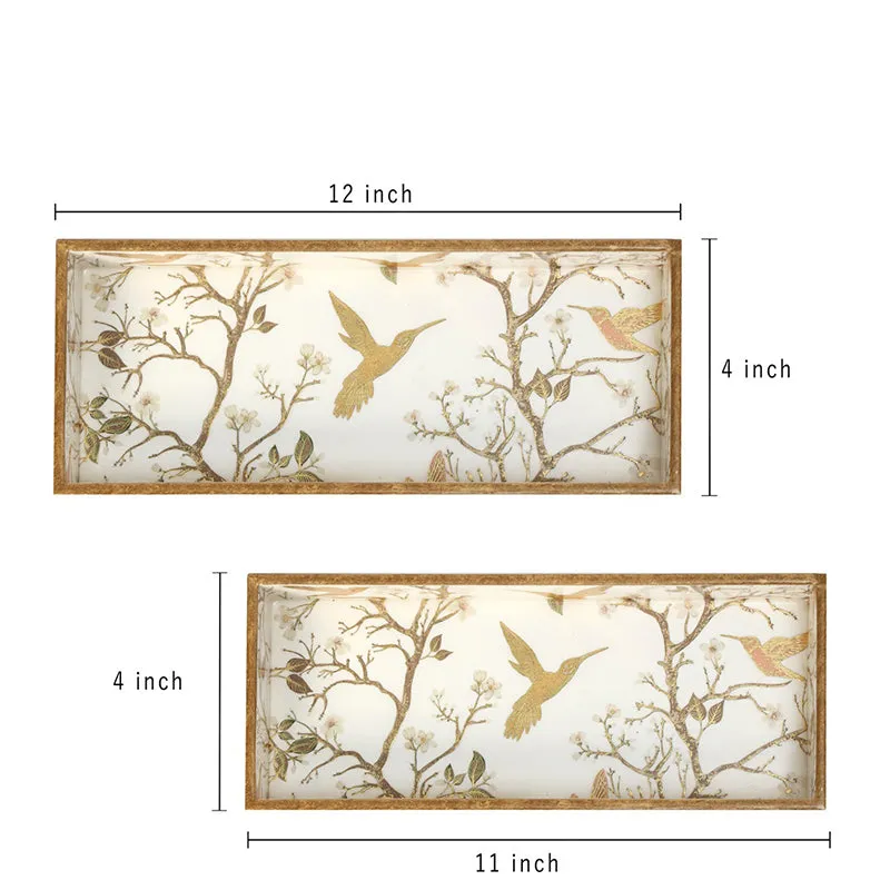 Aviary Luxe Enamel Coated Serving Tray (Rectangle) - Set Of Two media 8