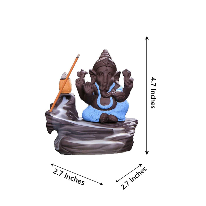 Lord Ganapathi Smoke Fountain - Blue & Black media 5