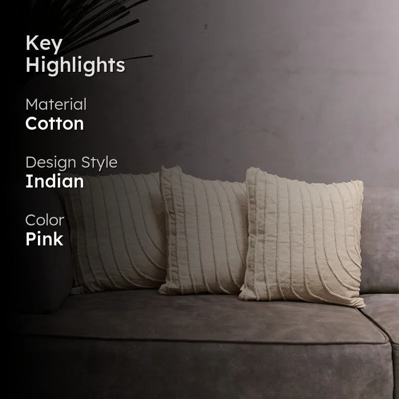 Peaks & Valleys Tufted Cushion Cover (Pale Pink) - Set Of Three media 2