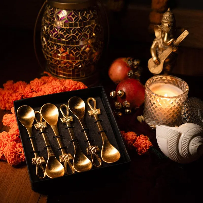 Brass Bow Diwali Gift Box - Set Of Six media 1