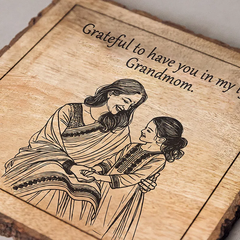 Grateful To Grandma Wood Showpiece - Square media 4