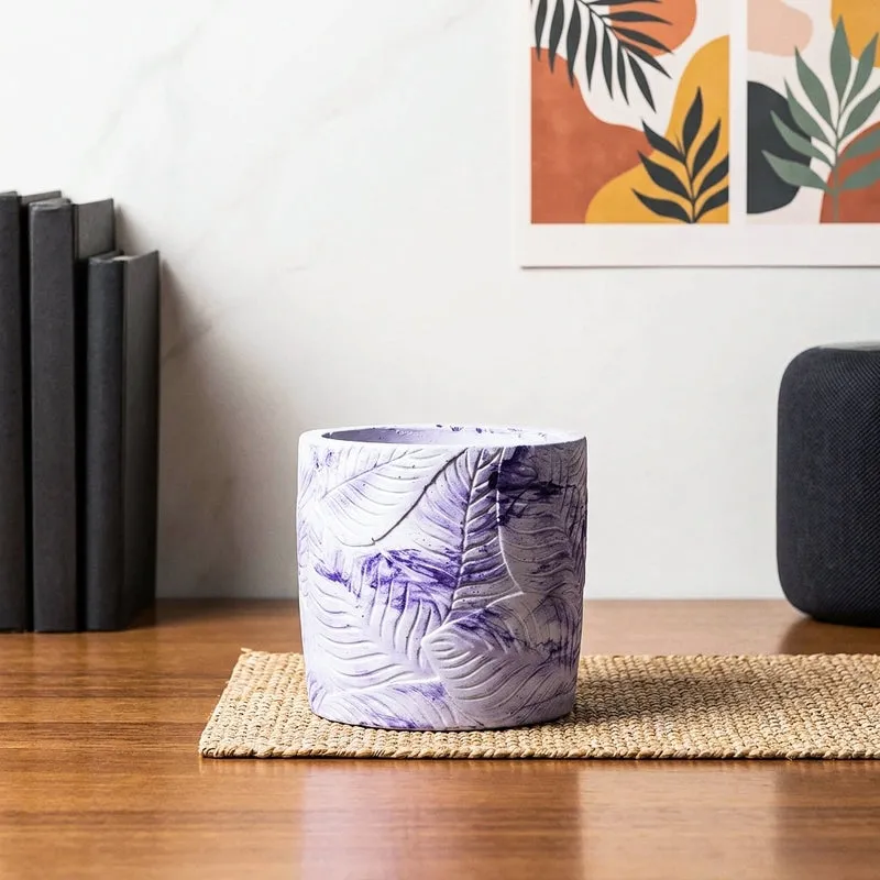 Leaf Print Planter - Purple media 1
