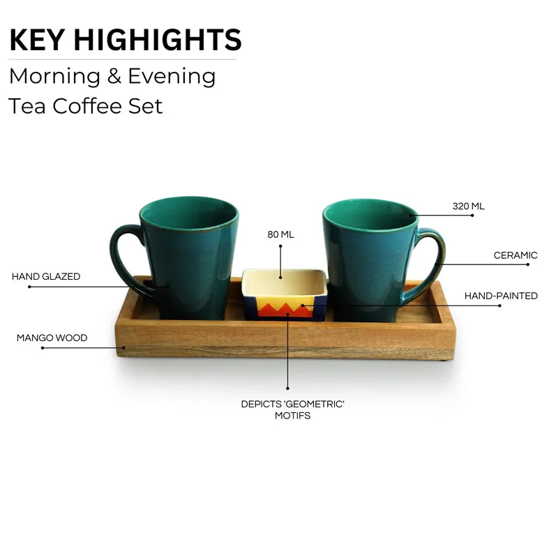 Vertex Ceramic High Tea Set (320 ML & 80 ML) - Four Piece Set media 5