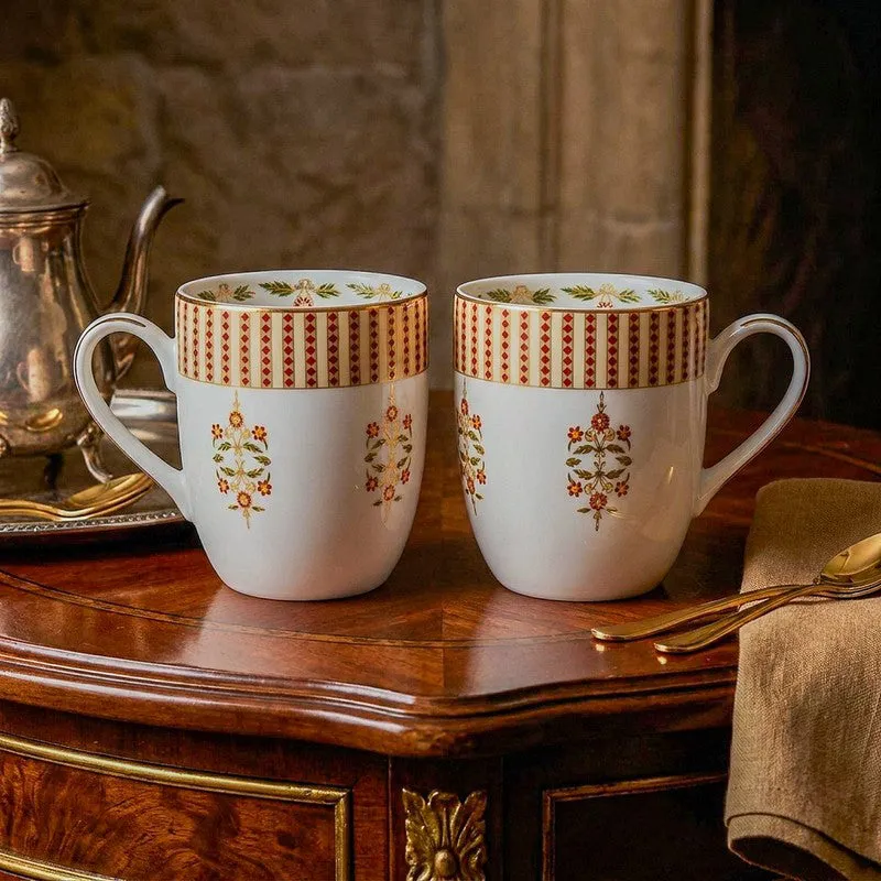 Gilded Coupe 24k Gold Brushed Porcelain Coffee Mug(280 mL Each) - Set Of Two media 3