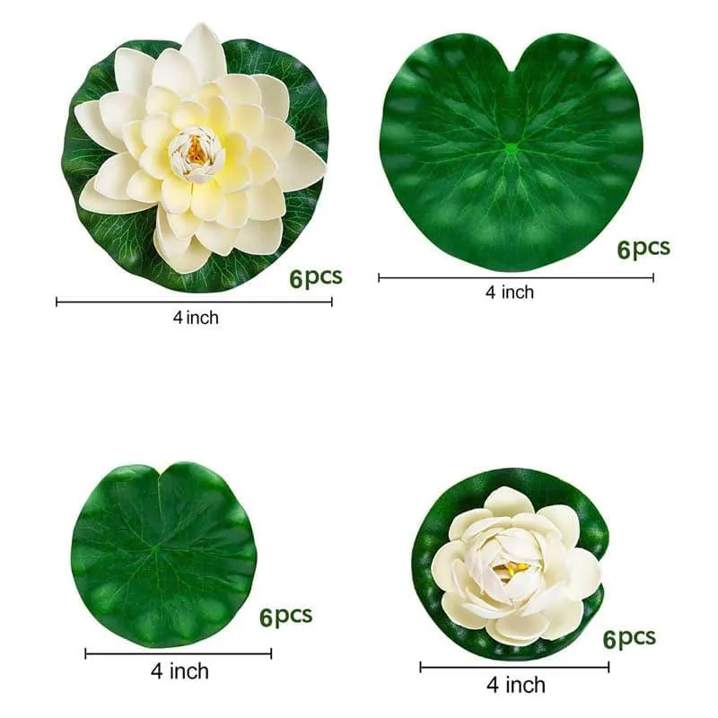 Faux Floating Lotus (White) - Set Of Six media 5