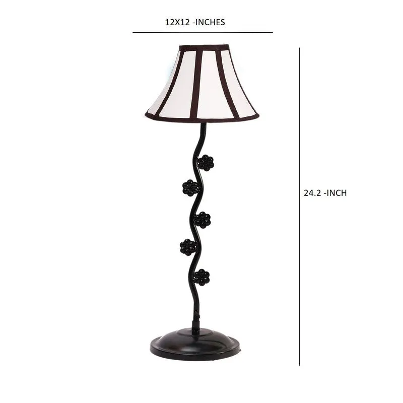 Lunarisque Cotton Table Lamp With Iron Base - White media 7