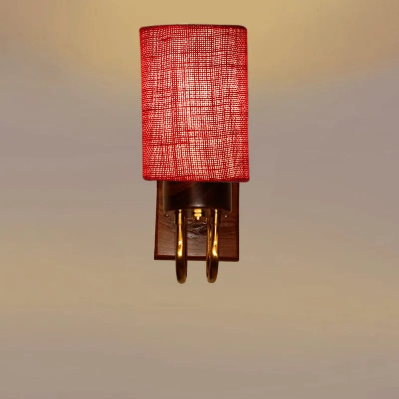 Gilded Arch Jute Wall Lamp - Red media 5